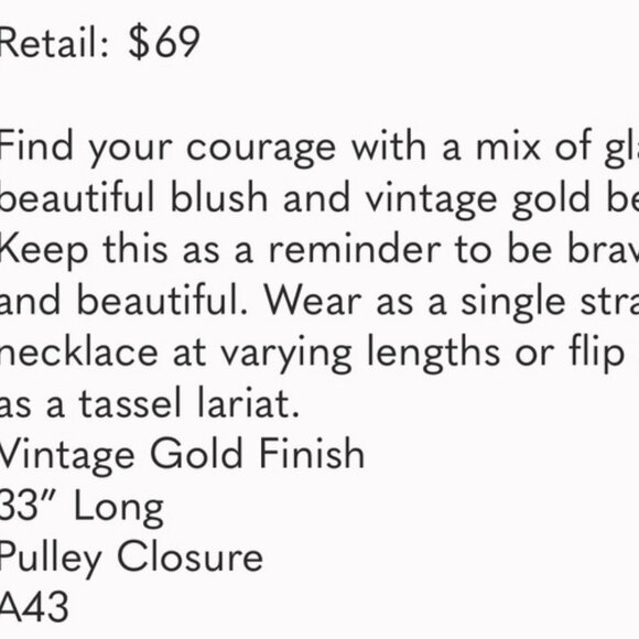 Stella & Dot Anda Intention Beaded Tassel Necklace - Picture 6 of 6